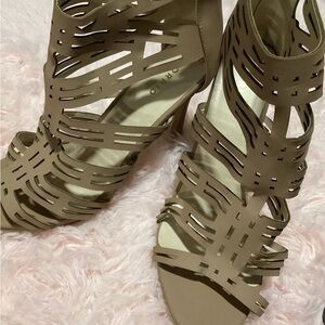 Strappy Beige Heels